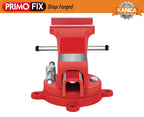 KANCA PRMPL-140,PRIMO PIPE AND BENCH VISE With 360° Rotating Swivel Base,Drop-Forged Pipe and Bench Vise,Jaw Size 5.6", Max Jaw Opening 7.5",Strong Hand Tools and Machinist Vise (5.6")