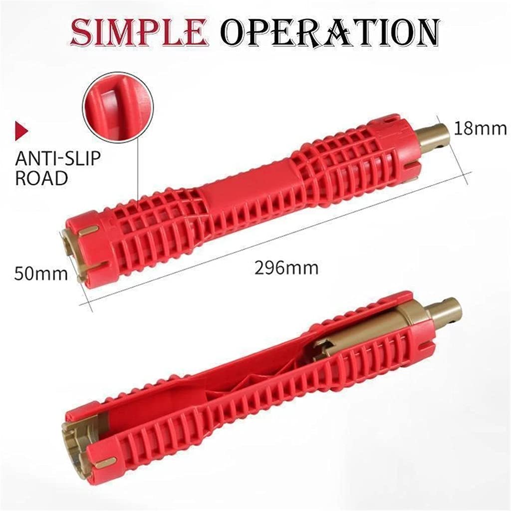 Multi-Function Water Pipe Wrench Bathroom Wrench Plumbing Installation Tool Multifunctional Household Water Pipe Faucet(D)