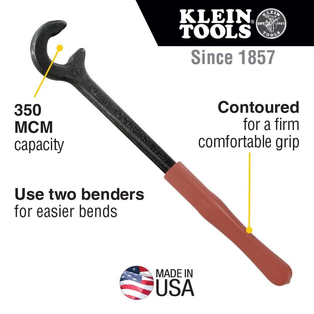 Klein Tools 63060 Cable Cutters, Ratcheting Heavy Duty Cutters for Up to 750 MCM, Great for Cable Preparation & 50400 Cable Bender, 12-Inch