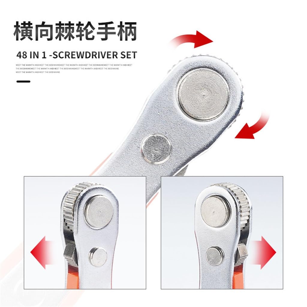 48 In 1 Multi-functional Ratchet Wrench Socket Screwdriver Home Appliance Repair Tool Combination