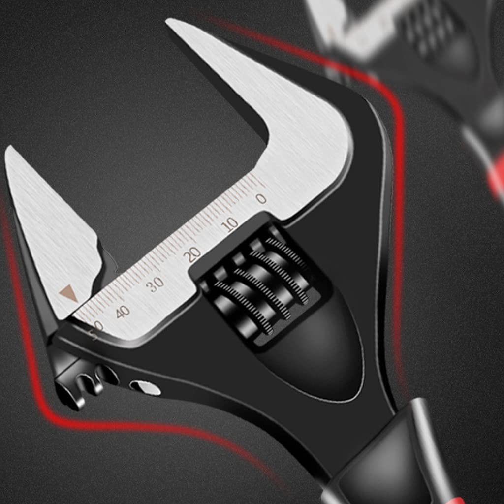Short Handle Adjustable Wrench, Large Opening Universal Ratchet Socket Adjustable Wrench Tool Multi-function