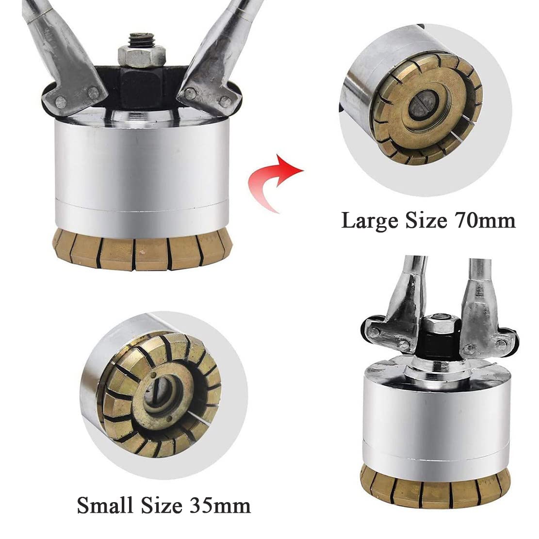Manual Oil Barrel Sealing Machine, 200L(53 Gallon) Oil Drum Pressure Cap Sealing Barrel Crimping Tool 35&70mm Crimper Sealer, Oil Iron Drum Lid Sealing Plier,70mm