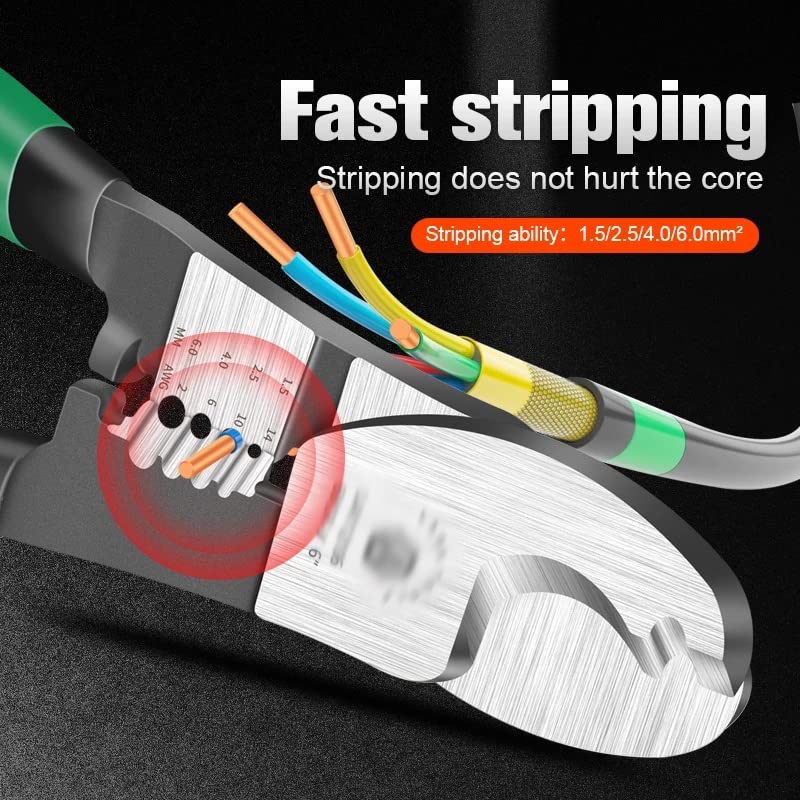Cable Cutter With Wire Stripper Pliers Function Bolt Cutting Multifunction Hand Tools Electrician Scissors