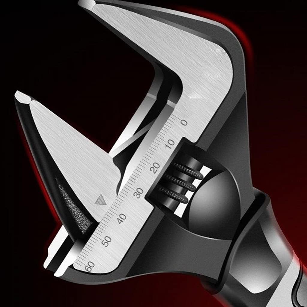 Adjustable Wrench Universal, Stainless Steel Household Extended Short Handle Bathroom Plumbing Repair Tool