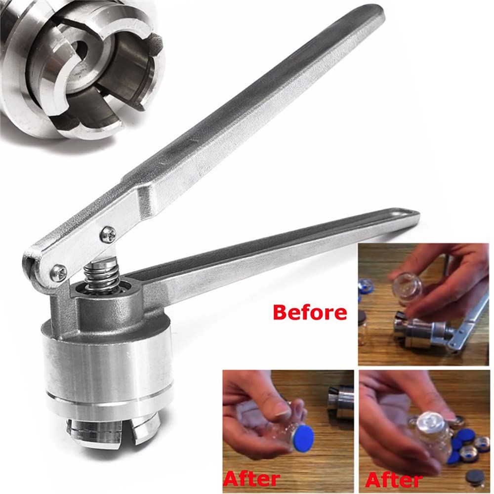 Stainless Steel Manual Vial Crimper, Flip Off Vial Crimper, Crimper/Hand held Capping Machine,13mm 15mm 20mm Seals Capping Tools Capper