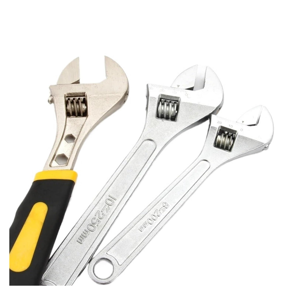 Adjustable Wrench 1pcs Large Opening Adjustable Spanner Monkey Wrench Angle Slide 6-8-10-12-15 Inch Household Tools(15 Inch Steel Handle)