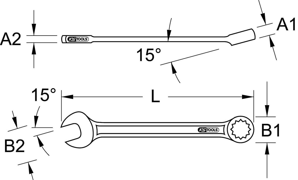 TITANplus Combination spanner offset, 15mm