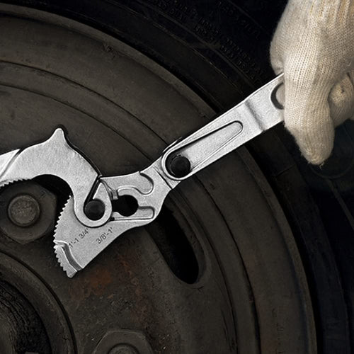 Chrome-vanadium Alloy Steel Multi-function Design Large-opening Adjustable Wrench, Two-speed Bathroom Opening Board Tool
