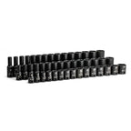 Capri Tools Fine 90-Tooth Extra Long Ratchet Set, 3-Piece and 45-Piece 3/8 in. Drive Shallow, Semi-Deep and Deep Impact Socket Set, Metric, 8 to 22 mm