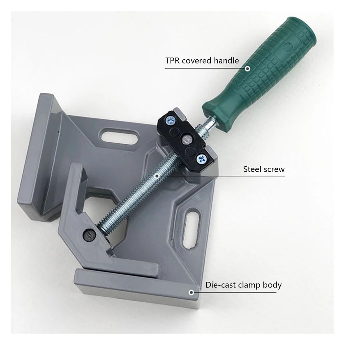 90 Degree Clamps 90 Degree Right Angle Clip Clamp Picture Frame Corner Welding Clamping Tool Aluminum(2Pcs)