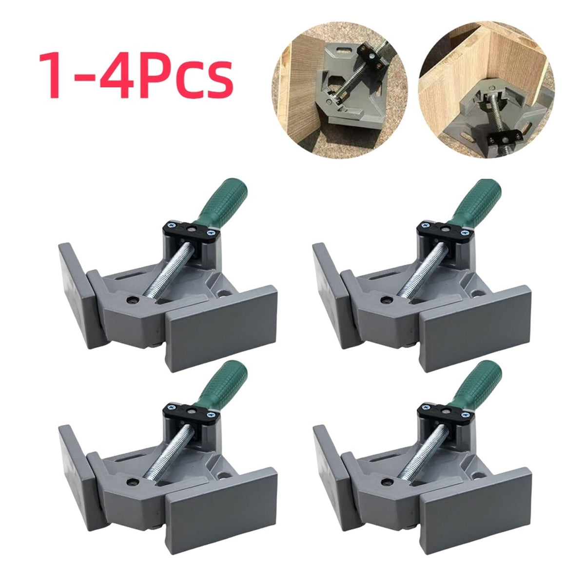 90 Degree Clamps 90 Degree Right Angle Clip Clamp Picture Frame Corner Welding Clamping Tool Aluminum(2Pcs)