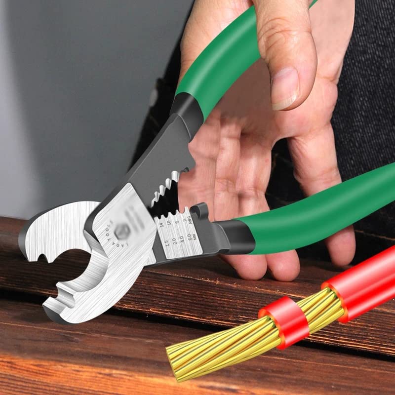 Cable Cutter With Wire Stripper Pliers Function Bolt Cutting Multifunction Hand Tools Electrician Scissors