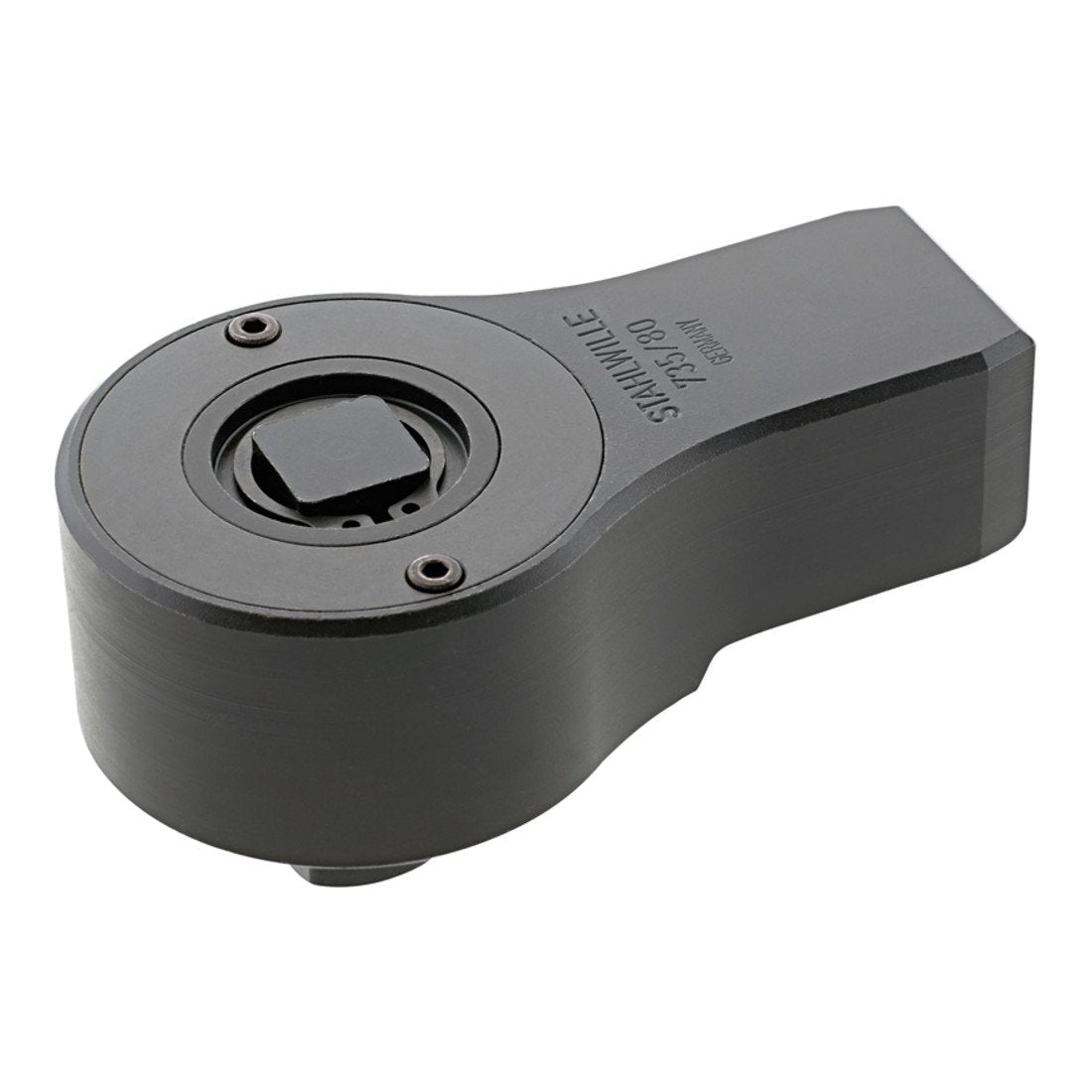 Stahlwille 735/80 Ratchet Shell Tool - 3/4" Push-Through Square Drive, 30 Teeth, 12° Working Angle - Compatible with 24.5mm x 28mm Rectangular Drive Torque Wrenches - Made in Germany