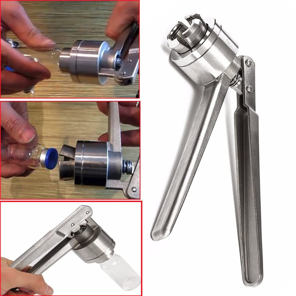 Stainless Steel Manual Vial Crimper, Flip Off Vial Crimper, Crimper/Hand held Capping Machine,13mm 15mm 20mm Seals Capping Tools Capper