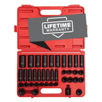 Sunex 2669, 1/2 Inch Drive Master Impact Socket Set, 39-Piece & 3329 3/8-Inch Drive Standard and Deep Metric Impact Socket Set, Metric, Standard/Deep, 6-Point, Cr-Mo, 8mm - 22mm, 29-Piece