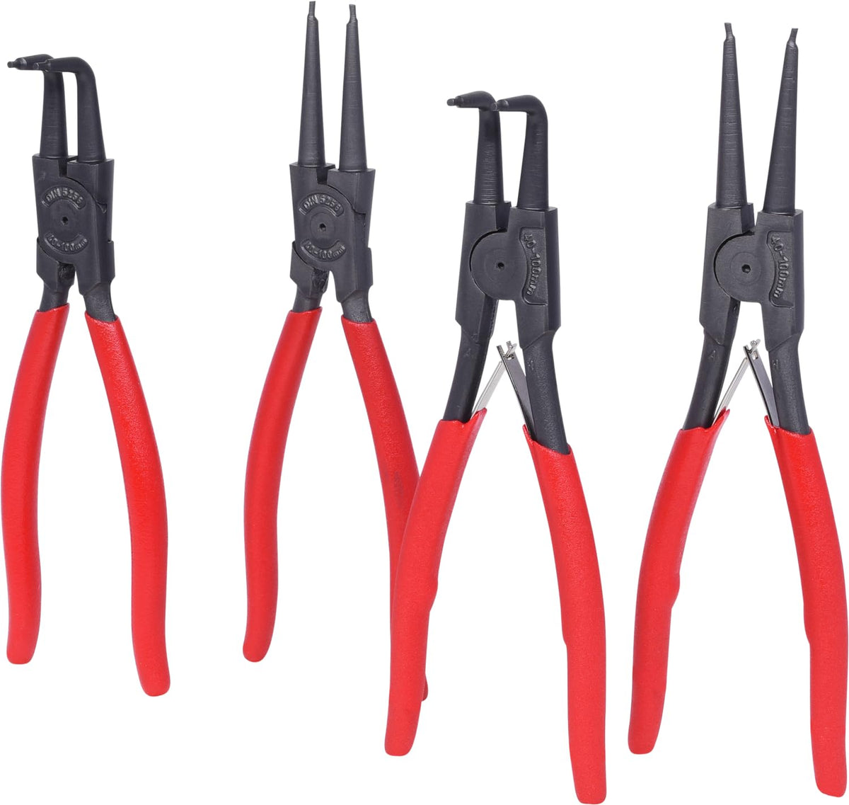 Circlip pliers set, 40-100 mm, 4 pcs