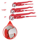 Swed. pattern pipe wrench 45° angled set