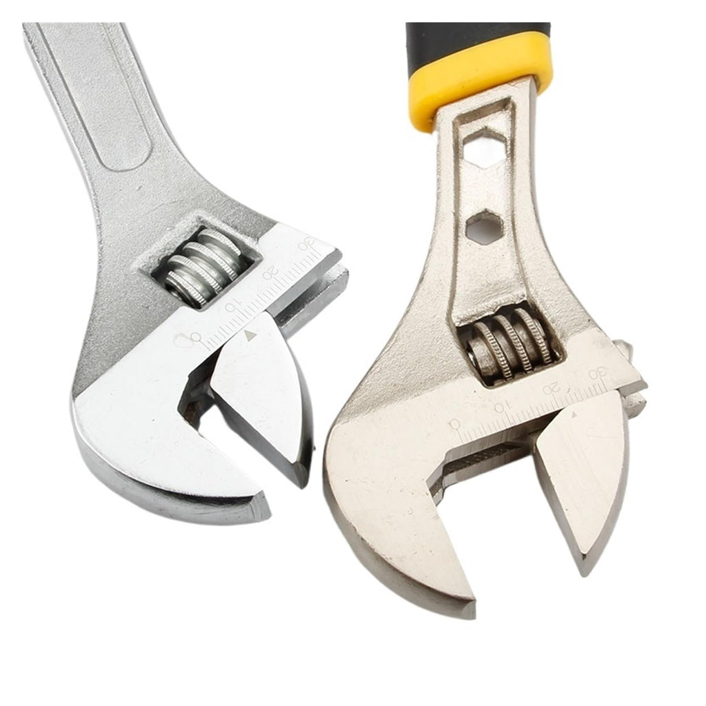 Adjustable Wrench 1pcs Large Opening Adjustable Spanner Monkey Wrench Angle Slide 6-8-10-12-15 Inch Household Tools(15 Inch Steel Handle)