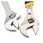 Adjustable Wrench 1pcs Large Opening Adjustable Spanner Monkey Wrench Angle Slide 6-8-10-12-15 Inch Household Tools(15 Inch Steel Handle)
