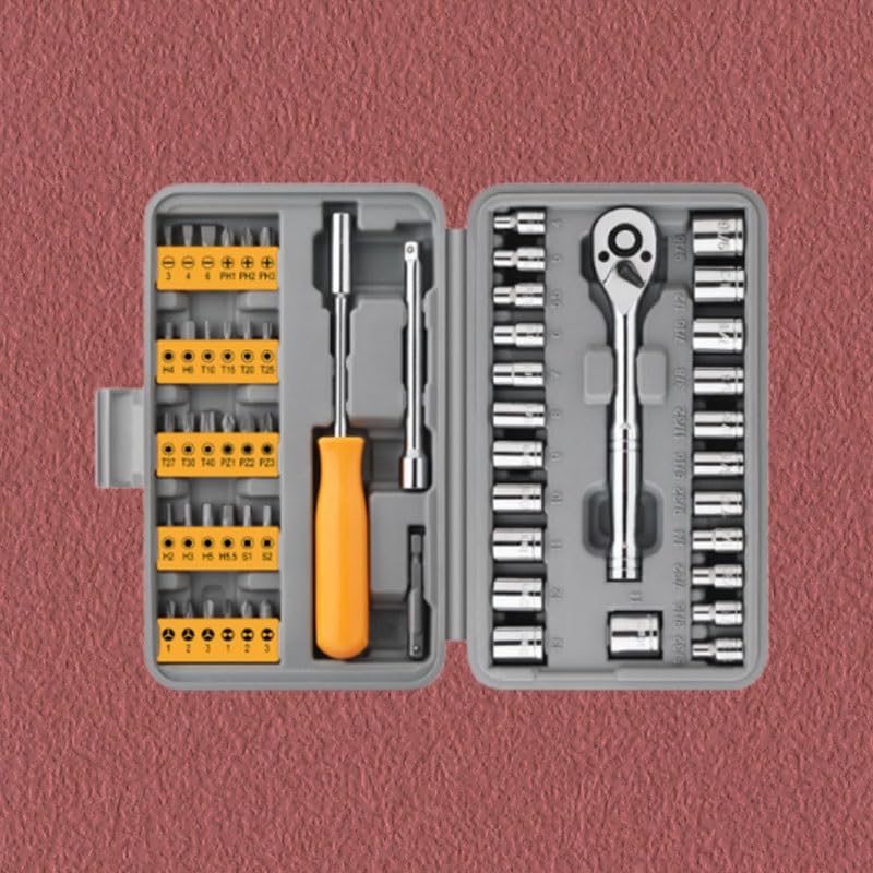 57 Piece Socket Screwdriver Set Ratchet Wrench Combination Repair Tools Auto Kit