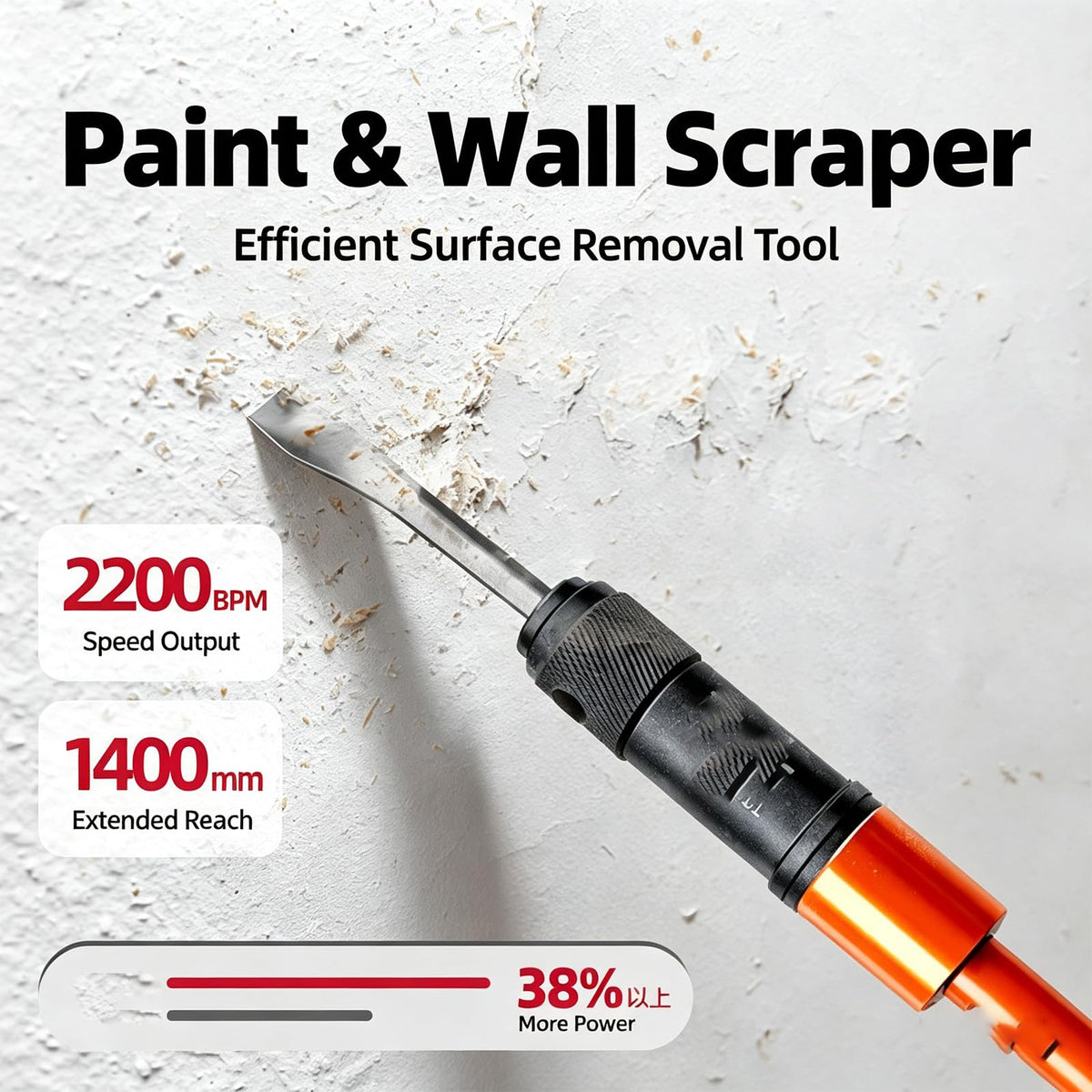 Pneumatic Chipping Hammer, Extended Long Industrial Scaling Tool, 2200 Bpm Air Rust Remover, Shock-absorbing Handle For Concrete And Tile, Marine Deck, Paint Null 74 Cm/29 In