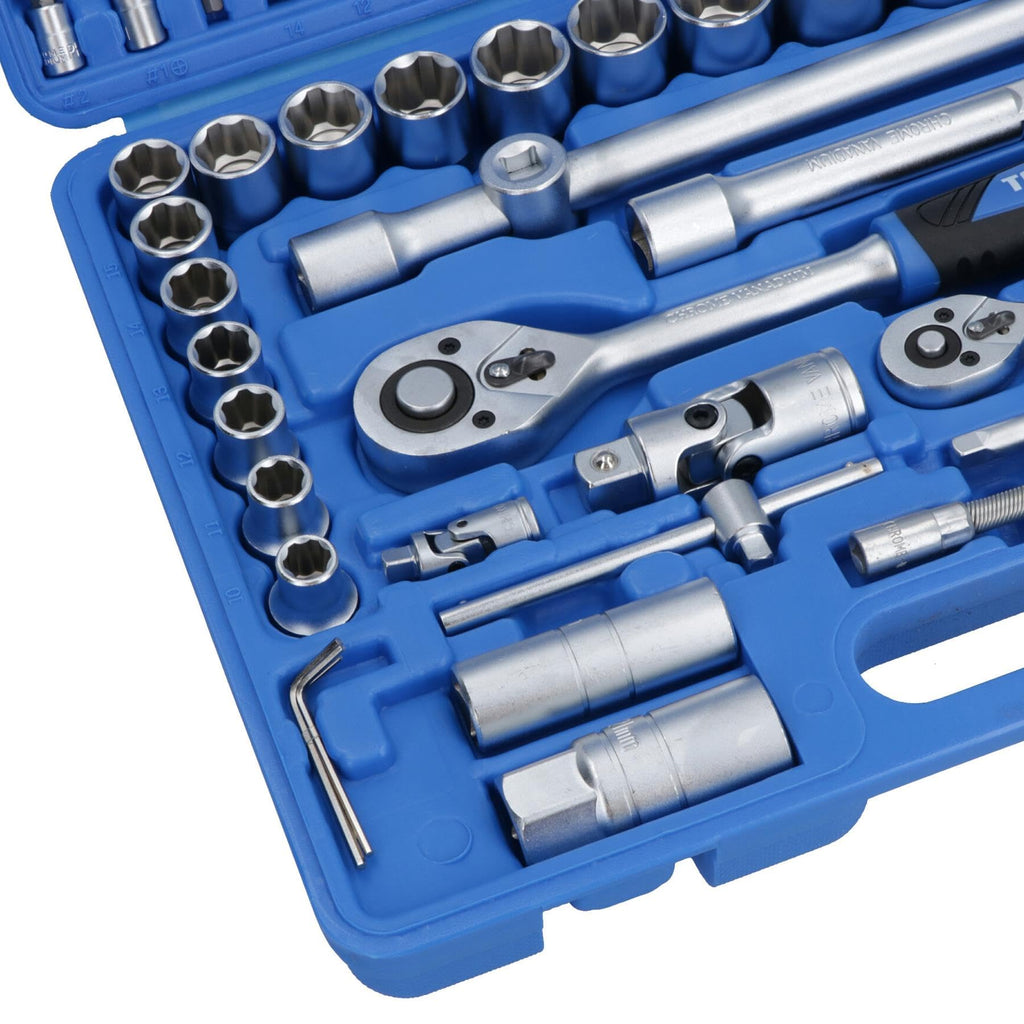 Socket and Screwdriver Bit Set 1/4" & 1/2" Drive Ratchet Deep Shallow 94pc TE066