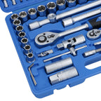 Socket and Screwdriver Bit Set 1/4" & 1/2" Drive Ratchet Deep Shallow 94pc TE066
