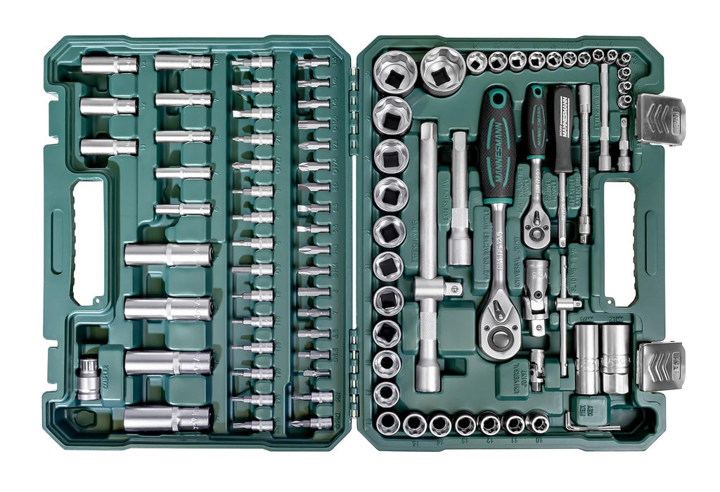 Mannesmann 1/4 Plus 1/2-inch Socket Set Super Lock System (94 Pieces)