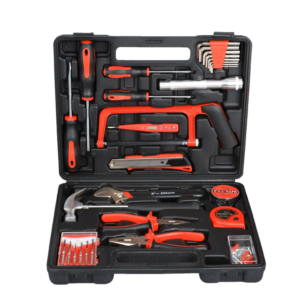 Tool Kit, Auto Repair Tool Set, General Household Hand Tool Set with Plastic Toolbox Storage Case, for Homeowner