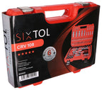 CRV 108 Profi Professional 108pcs Socket Set | CRV Steel | Six Year Warranty SIXTOL SIX | Garage Tools | Ratchet Set | Tire Change | in a Case