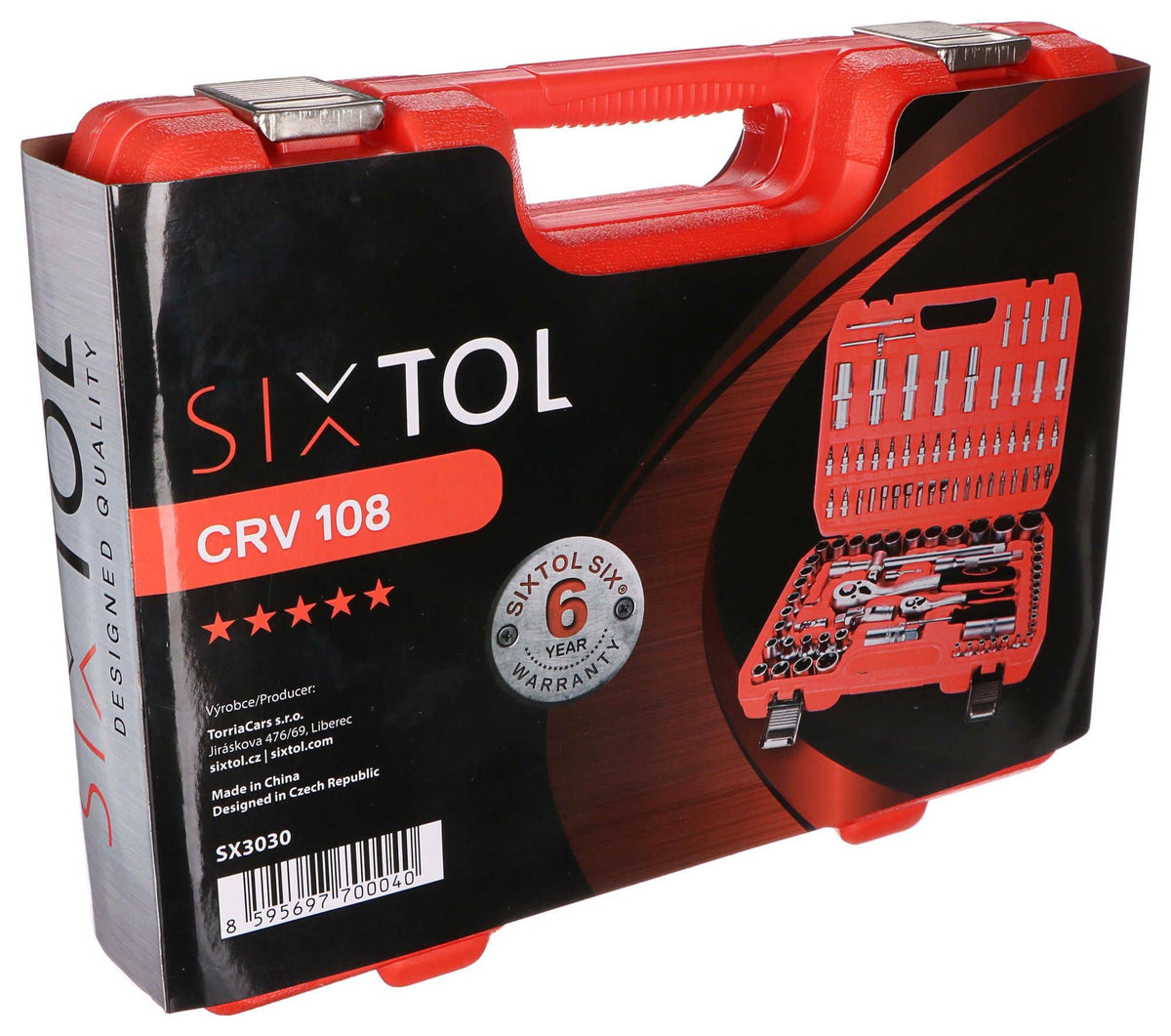 CRV 108 Profi Professional 108pcs Socket Set | CRV Steel | Six Year Warranty SIXTOL SIX | Garage Tools | Ratchet Set | Tire Change | in a Case
