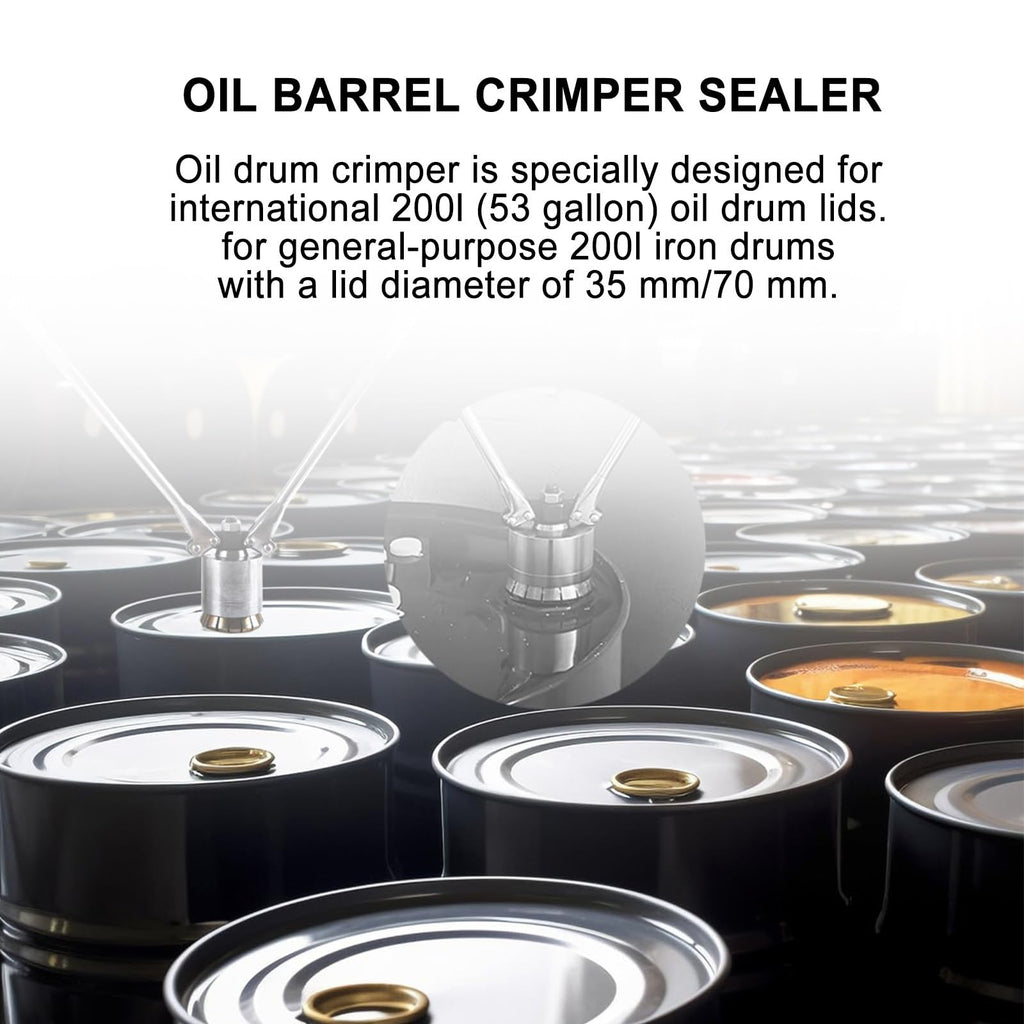200L 53 Gallon Oil Drum Sealing Machine, Crimper Sealer, Oil Barrel Sealing Machine, Oil Barrel Cap Crimping Tool Crimper Sealer,35mm