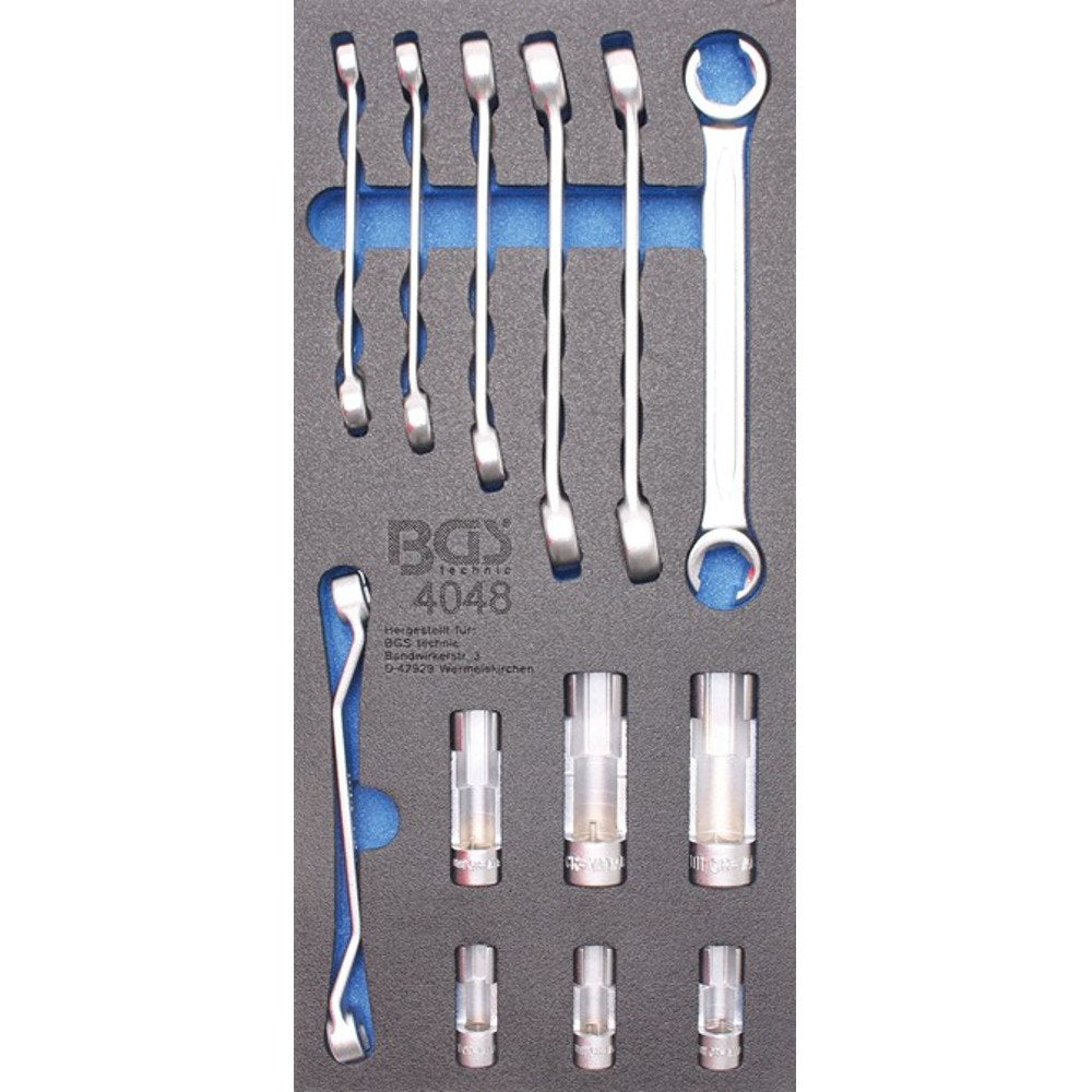 BGS 4048 | Tool Tray 1/3: Flare Nut Wrench and Special Socket | 10 mm (3/8") | 13 pcs.