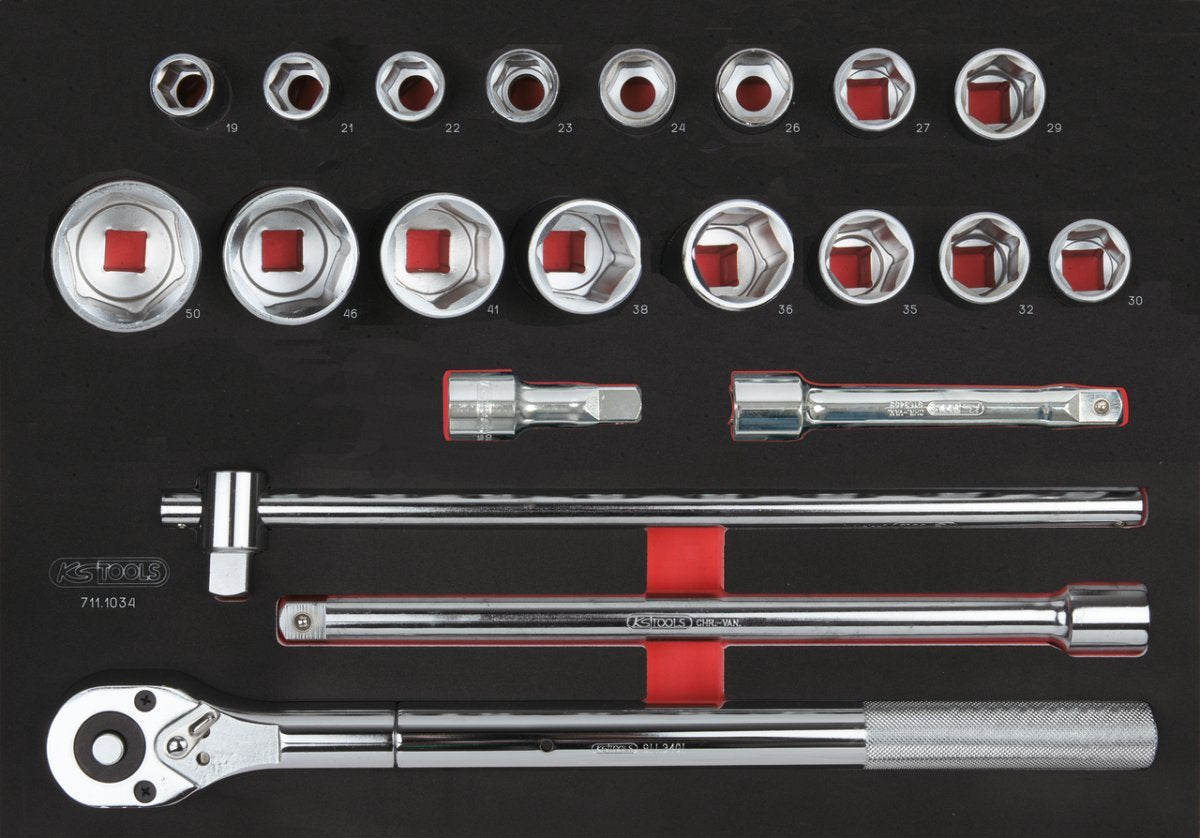 KS Tools 711.1034 Module Socket Set 21 Piece Accessories 3/4