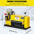 Wire Stripping Machine 0.06 inch -1.5 inch, 370w Portable Powered Wire Stripper Machine, 11 Channels 10 Blades & 65ft/minute, Automatic Wire Stripping Tool for Recycling Copper Wire