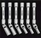 Glow plug swivel wrench set, long, 6 pcs, 3/8"