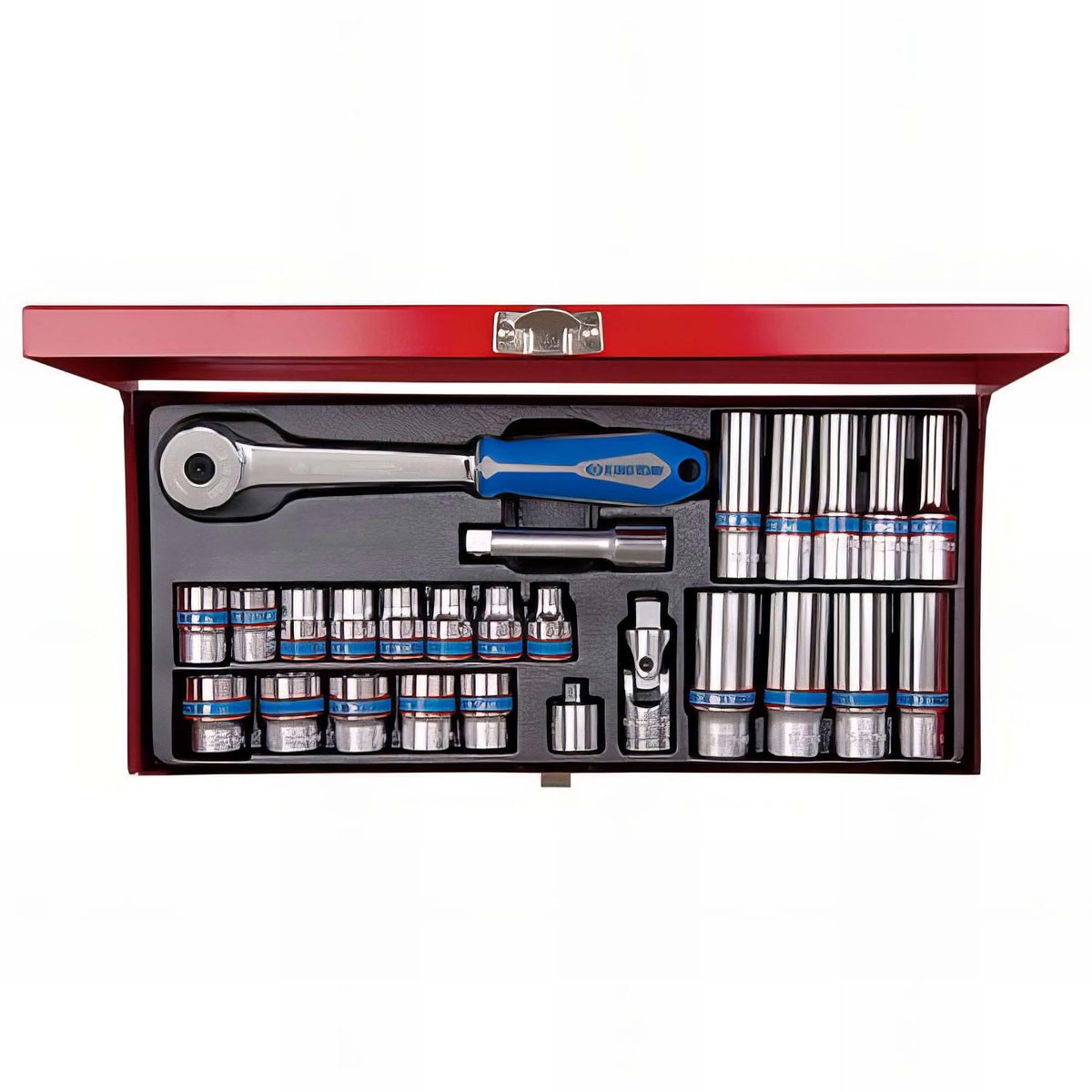 King Tony 3527MR01 Caja Sockets 3/8" for DIYers & Professionals, Made for Repair and Installation tasks, 26 Pieces