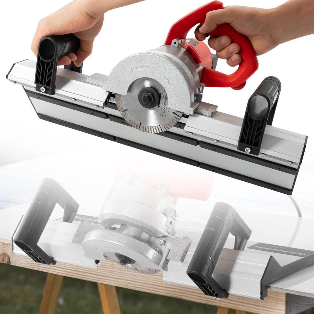 1200W Electric Tile Bevel Cutter,43° Tile Chamfering Tool, with Aluminum Alloy Chamfering Plate,Tile Angle Cutting Tool