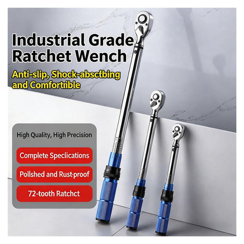 1/4 3/8 1/2 Drive Adjustable Torque Wrench CR-V Steel Auto Bike Repair Tool(1-2)