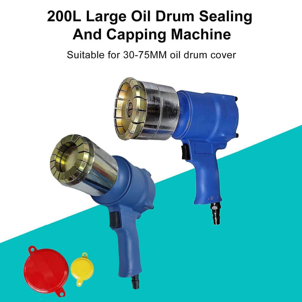 200L Pneumatic Oil Barrel Crimper, Pneumatic Seal Iron Cover Crimping Tool, Maximum Pulling Force 1300Lbs, for 30-75mm Oil Drum Cover