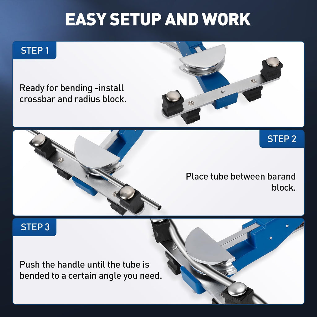 Manual Pipe Bending Tool Kit, Ratchet Pipe Bender, Forward and Reverse Pipe Bending Tools, Suitable for Car and Refrigerator Maintenance.
