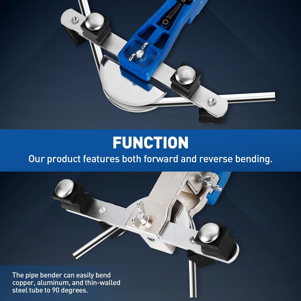 Manual Pipe Bending Tool Kit, Ratchet Pipe Bender, Forward and Reverse Pipe Bending Tools, Suitable for Car and Refrigerator Maintenance.
