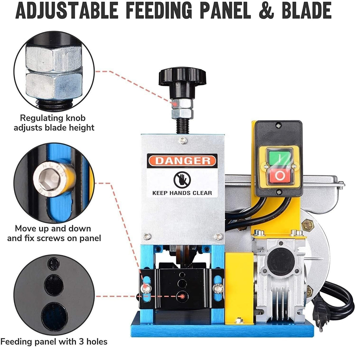 Portable Cable Stripping Tool, Electric Wire Stripper, 4 Channel Cable Stripper DIY Tool for Home Improvement Recycling