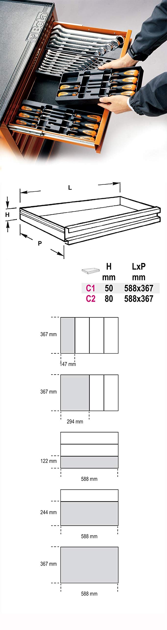 2424 T100-16 TOOLS IN THERMOFORMED