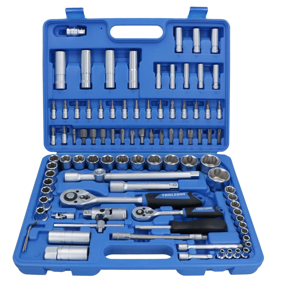 Socket and Screwdriver Bit Set 1/4" & 1/2" Drive Ratchet Deep Shallow 94pc TE066
