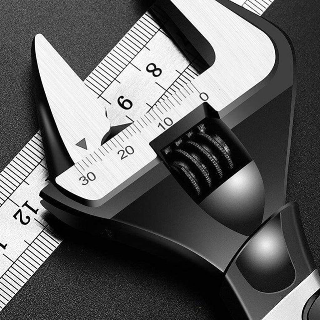 Adjustable Wrench Universal, Stainless Steel Household Extended Short Handle Bathroom Plumbing Repair Tool