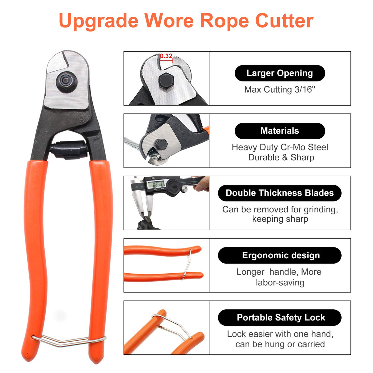 BLIKA 1000FT 1/8" Black Deck Railing Cable and 10 Ton Hydraulic Crimping Tool Kit With Cable Cutter