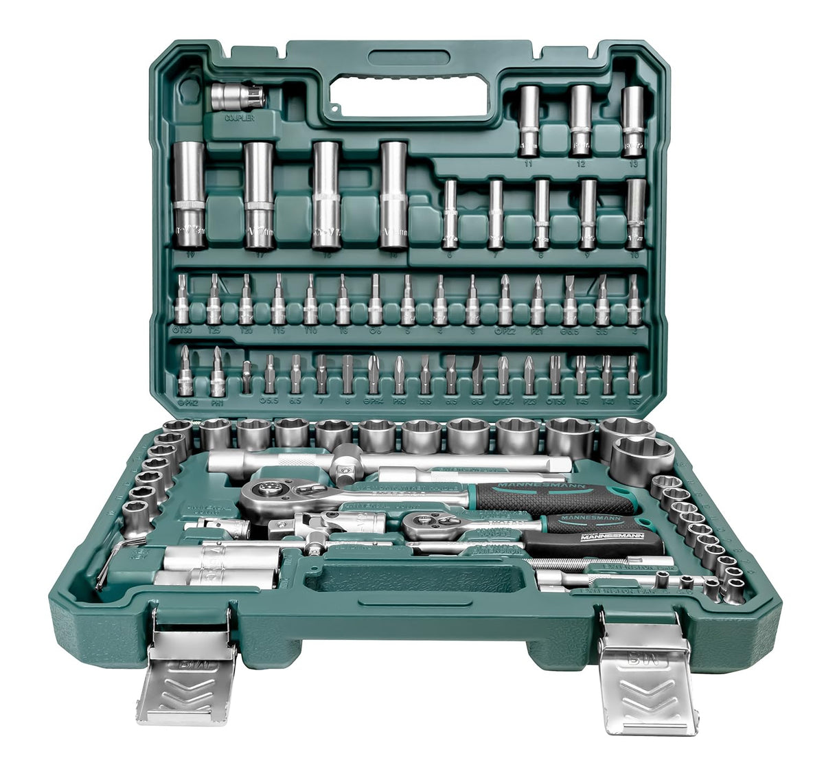 Mannesmann 1/4 Plus 1/2-inch Socket Set Super Lock System (94 Pieces)