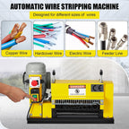 Wire Stripping Machine 0.06 inch -1.5 inch, 370w Portable Powered Wire Stripper Machine, 11 Channels 10 Blades & 65ft/minute, Automatic Wire Stripping Tool for Recycling Copper Wire