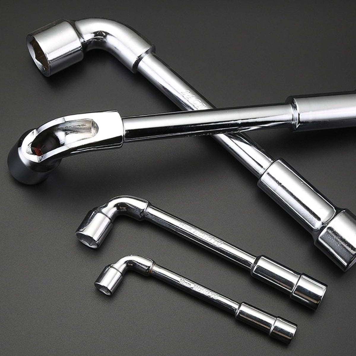 L-Shaped Socket Wrench Set, External Hexagonal Perforated Figure-7 Double-Ended, 6-24mm Repair Tool Kit(6mm-24mm)